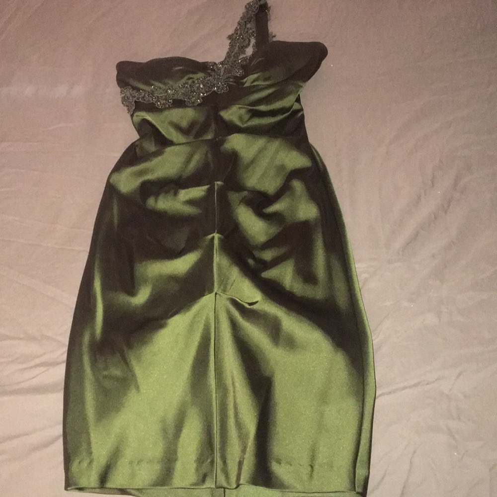Green Dress with Detailed Beaded Strap